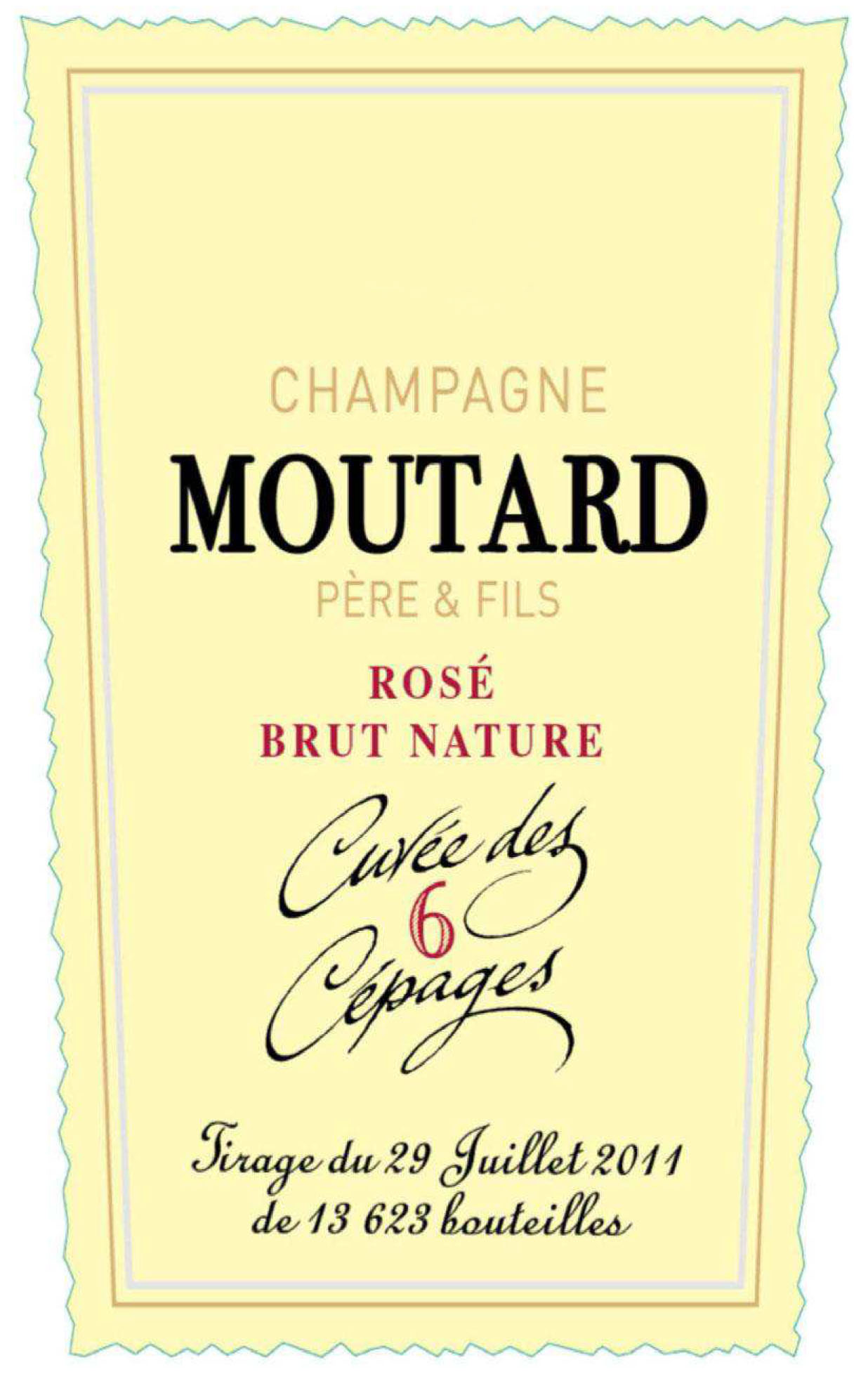 Champagne Moutard - Brut Cuvee Des 6 Cepages Rose label