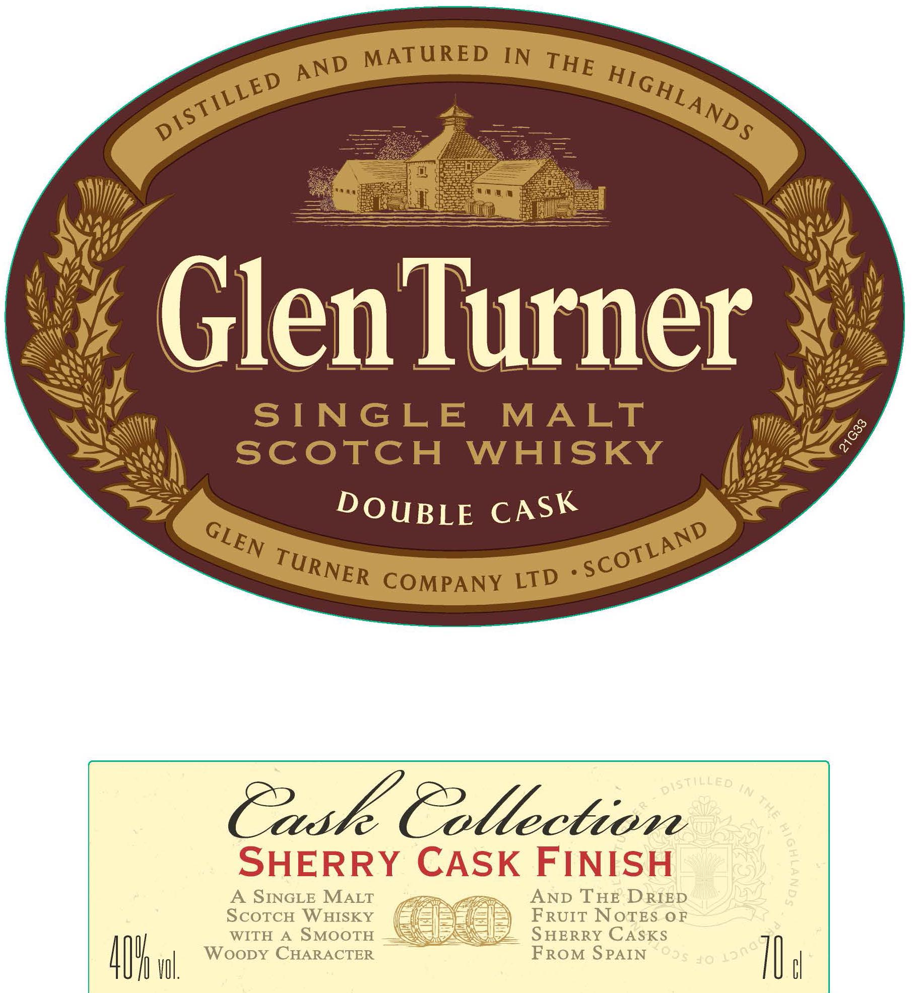 Glen Turner - Single Malt Scotch Whisky - Cask Collection - Sherry Cask Finish label