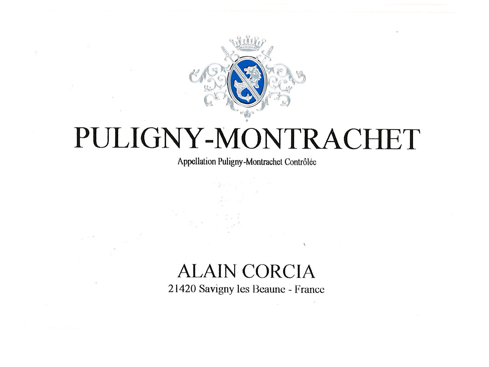 Alain Corcia - Puligny-Montrachet label