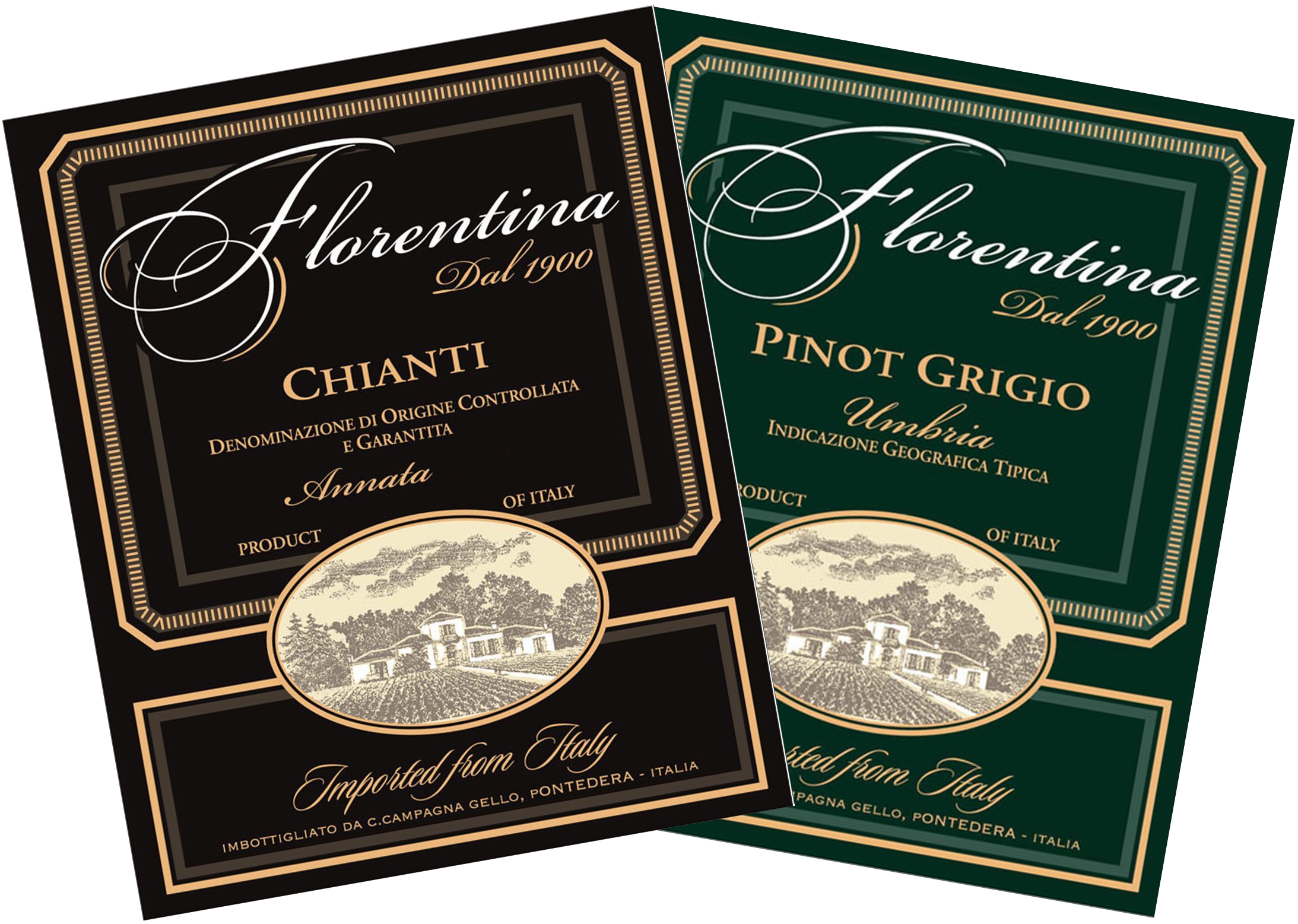 Florentina - Gift Set - 1bt Pinot Grigio & 1bt Chianti per Gift Set label