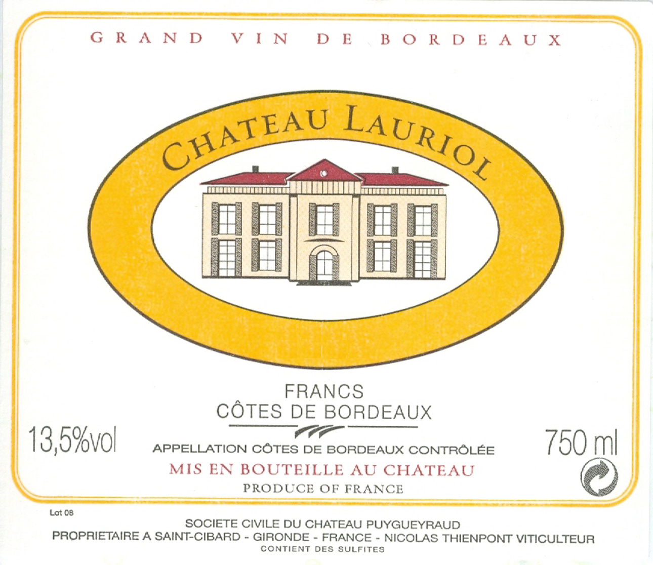 Chateau Lauriol label