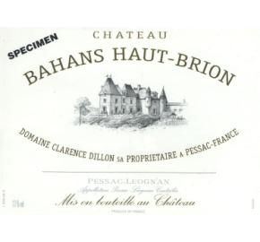 Chateau Bahans Haut-Brion label