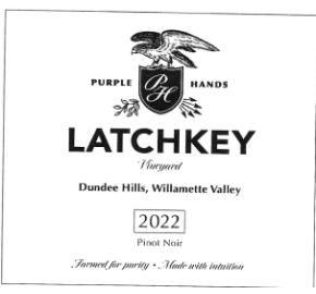 Purple Hands - Pinot Noir - Latchkey Vineyard label