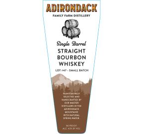 Adirondack - Single Barrel Straight Bourbon Whiskey label