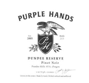 Purple Hands - Pinot Noir - Dundee Reserve label